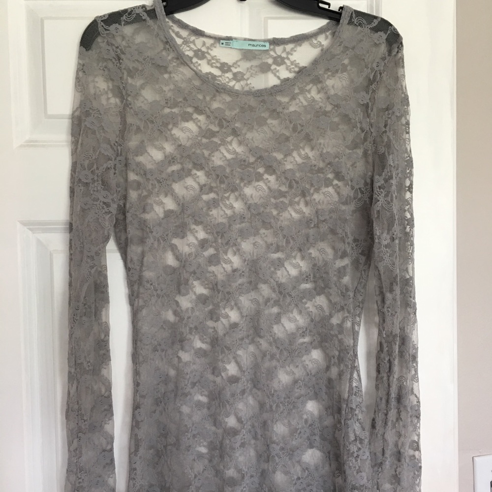 Grey Lace Shirt